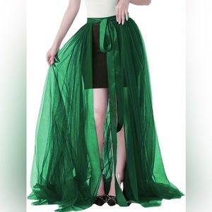 Green tulle skirt